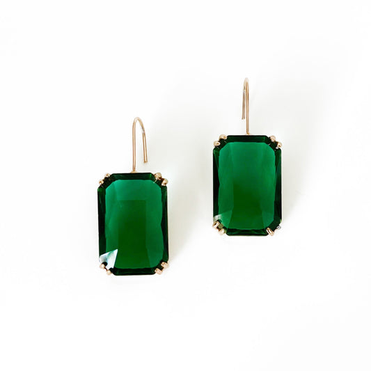 Zara Emerald Green Jewel Earrings - ScentiMelti Home Fragrance, Beauty & Gifts UK