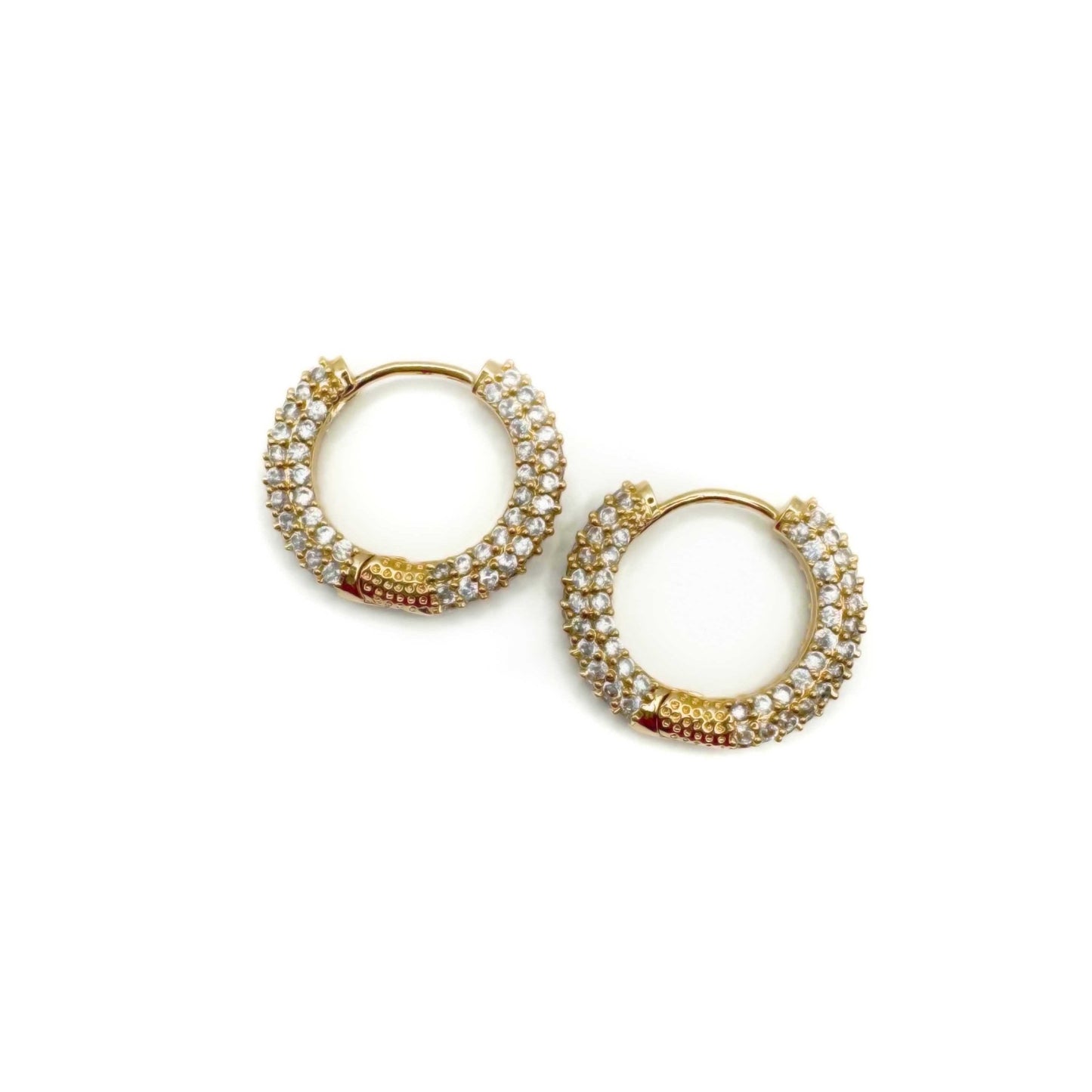 Amaryllis Luxe 18k Gold Plated Jewelled Hoops