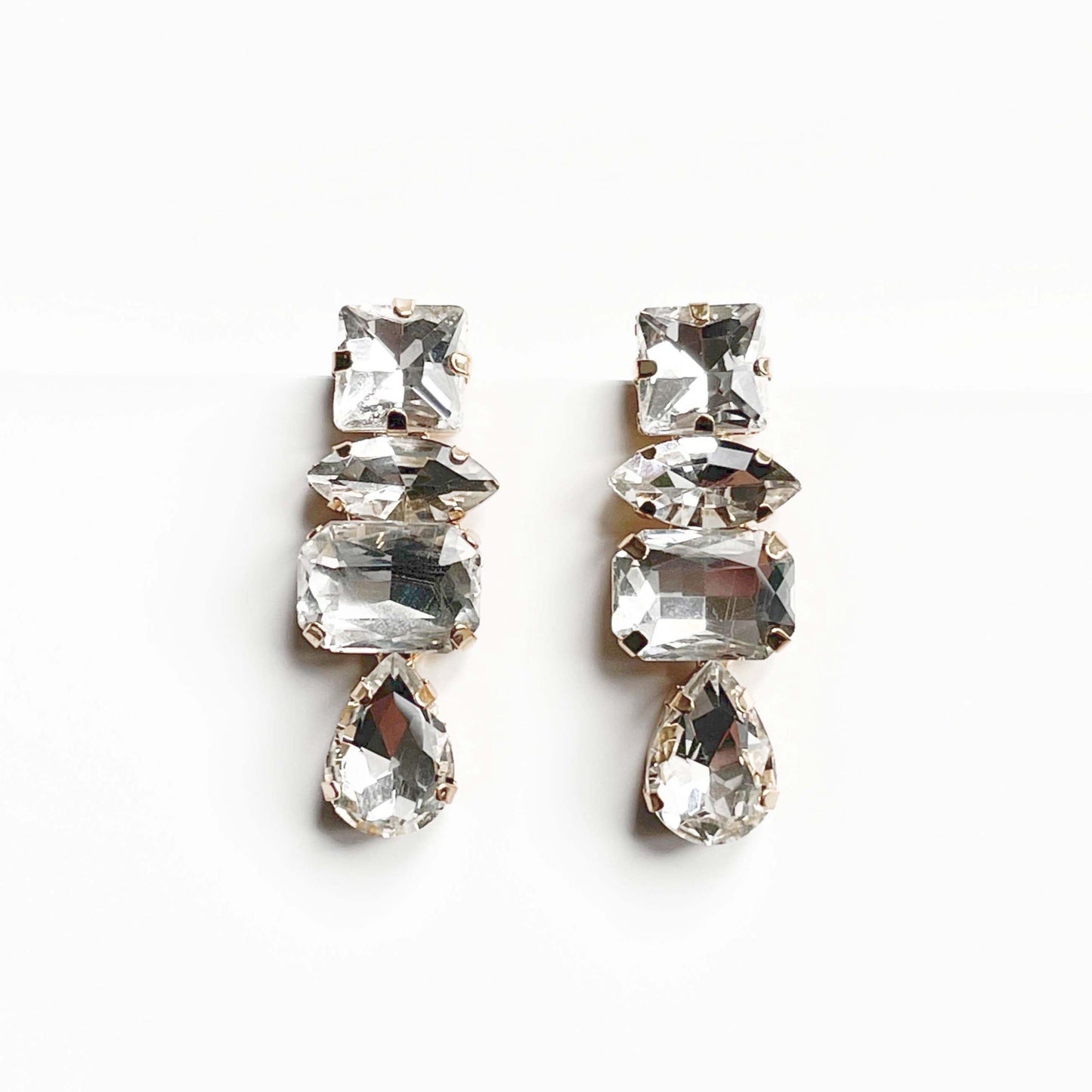 Iliana Clear Rhinestone Drop Earrings - ScentiMelti Home Fragrance, Beauty & Gifts UK