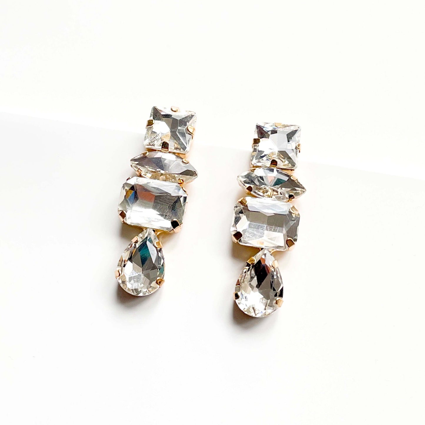 Iliana Clear Rhinestone Drop Earrings - ScentiMelti Home Fragrance, Beauty & Gifts UK