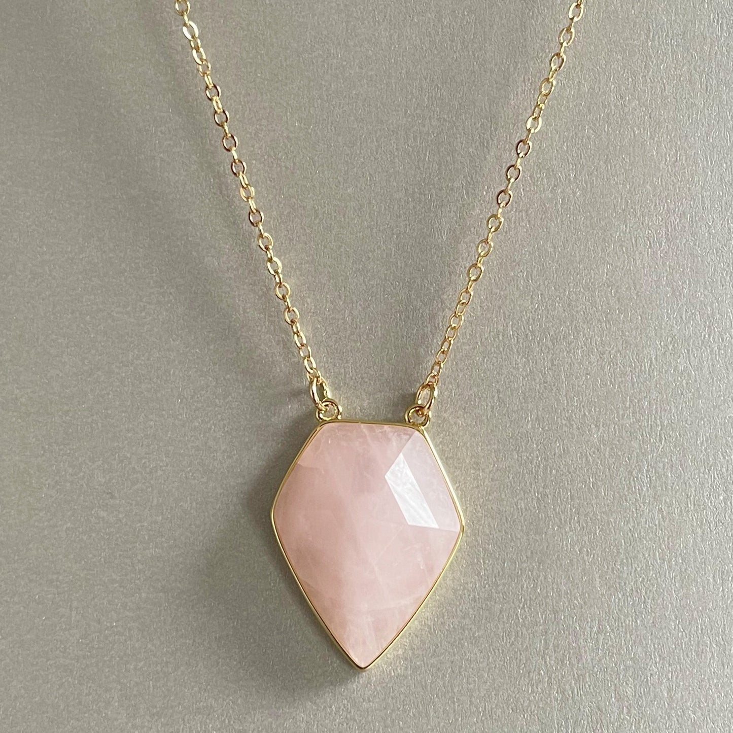 Athena Luxe Faceted Rose Quartz Necklace - ScentiMelti Home Fragrance, Beauty & Gifts UK