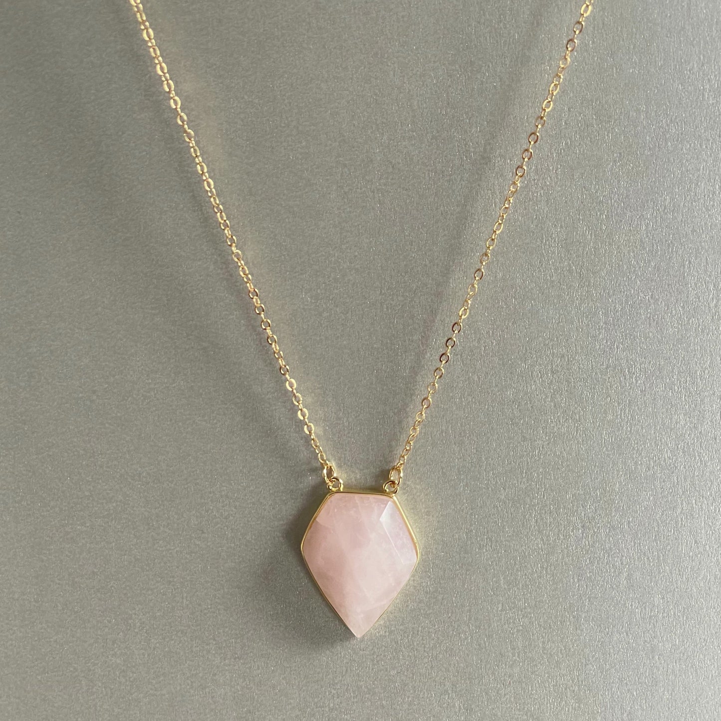 Athena Luxe Faceted Rose Quartz Necklace - ScentiMelti Home Fragrance, Beauty & Gifts UK