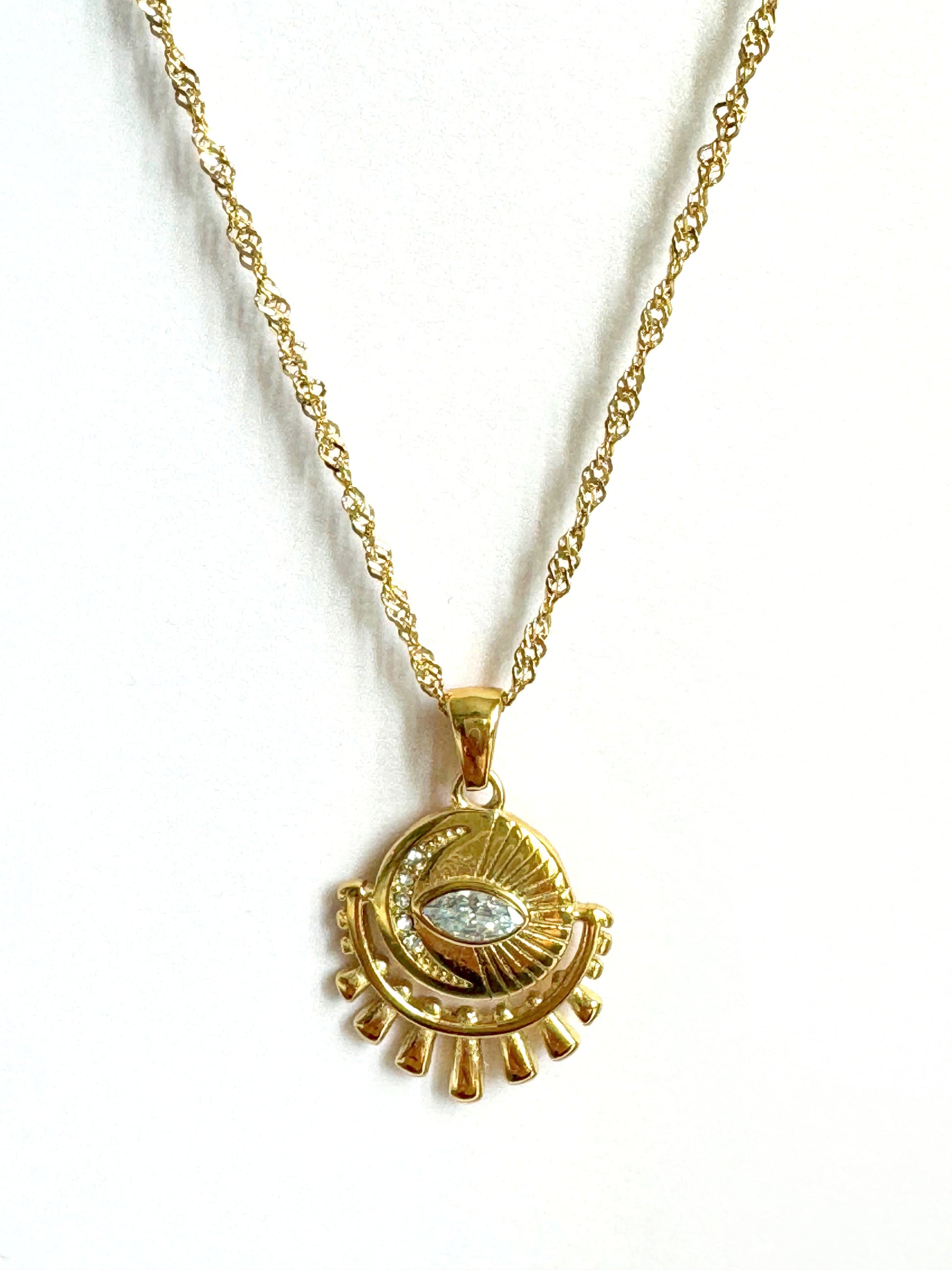 Layla Luxe 18k Gold Plated Evil Eye Necklace - ScentiMelti Home Fragrance, Beauty & Gifts UK