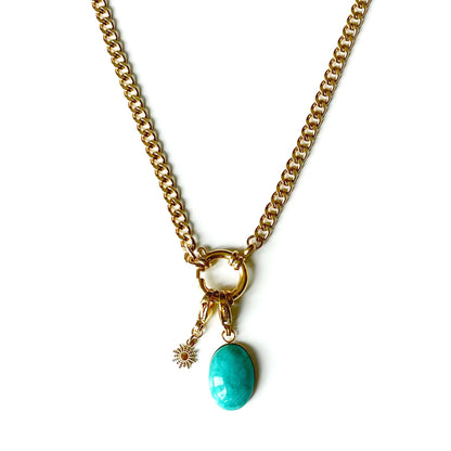 Stella Luxe 18k Gold Plated Turquoise Pendant Necklace - ScentiMelti Home Fragrance, Beauty & Gifts UK