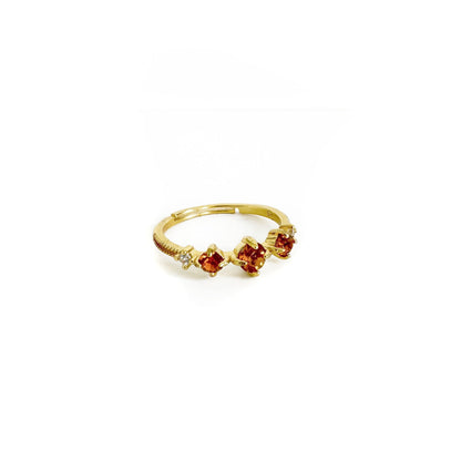 Clara Cognac Multi Stone Gold Tone Ring - ScentiMelti Home Fragrance, Beauty & Gifts UK