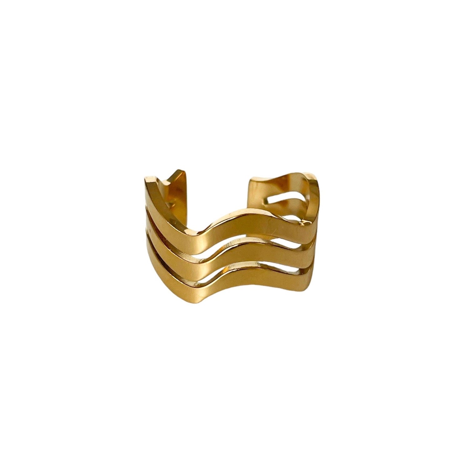 Auris Luxe 18k Gold Plated Wave Ring - ScentiMelti Home Fragrance, Beauty & Gifts UK