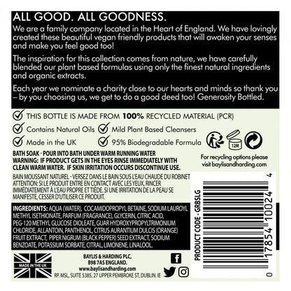 Baylis & Harding Goodness Lemongrass and Ginger Bath Soak, 500 ml - ScentiMelti Home Fragrance, Beauty & Gifts UK