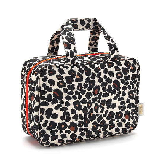 'Charlotte' Hanging Traveller Wash Bag in Leopard Tan - ScentiMelti Home Fragrance, Beauty & Gifts UK