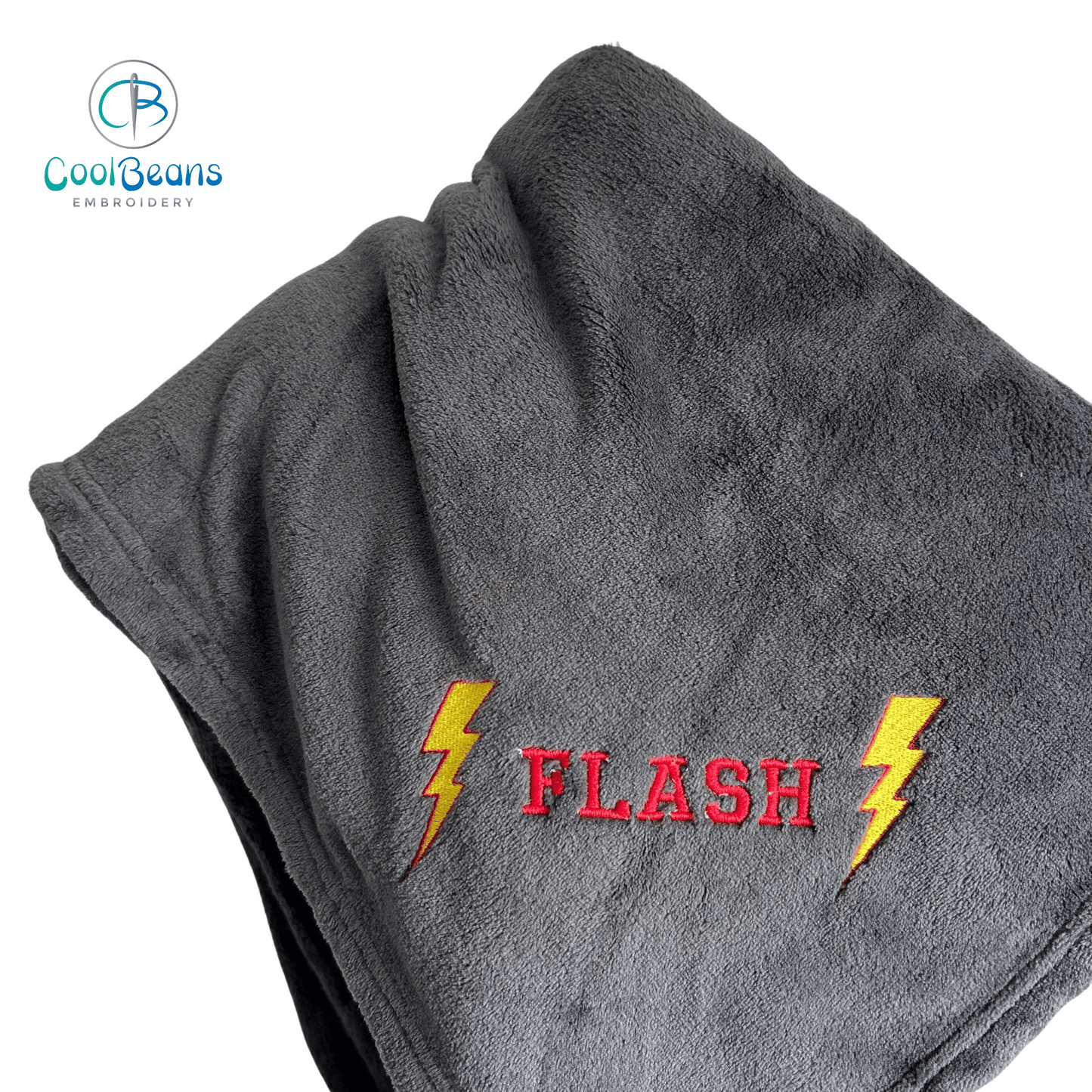 Pet Fleece Blanket - Lightening Bolts - Personalised Cool Beans Embroidery & Personalisation ScentiMelti Wax Melts