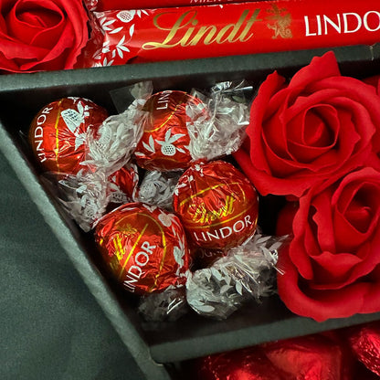 Lindt Lindor Signature Chocolate Bouquet With Red Roses - ScentiMelti  Lindt Lindor Signature Chocolate Bouquet With Red Roses