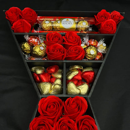 Lindt Lindor & Ferrero Rocher Signature Chocolate Bouquet With Red Roses - ScentiMelti  Lindt Lindor & Ferrero Rocher Signature Chocolate Bouquet With Red Roses