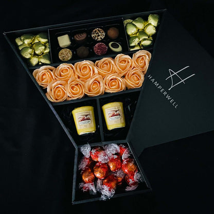 Lindt Lindor & Yankee Candle Signature Chocolate Bouquet With Peach Roses - ScentiMelti  Lindt Lindor & Yankee Candle Signature Chocolate Bouquet With Peach Roses