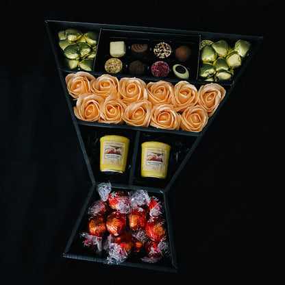 Lindt Lindor & Yankee Candle Signature Chocolate Bouquet With Peach Roses - ScentiMelti  Lindt Lindor & Yankee Candle Signature Chocolate Bouquet With Peach Roses