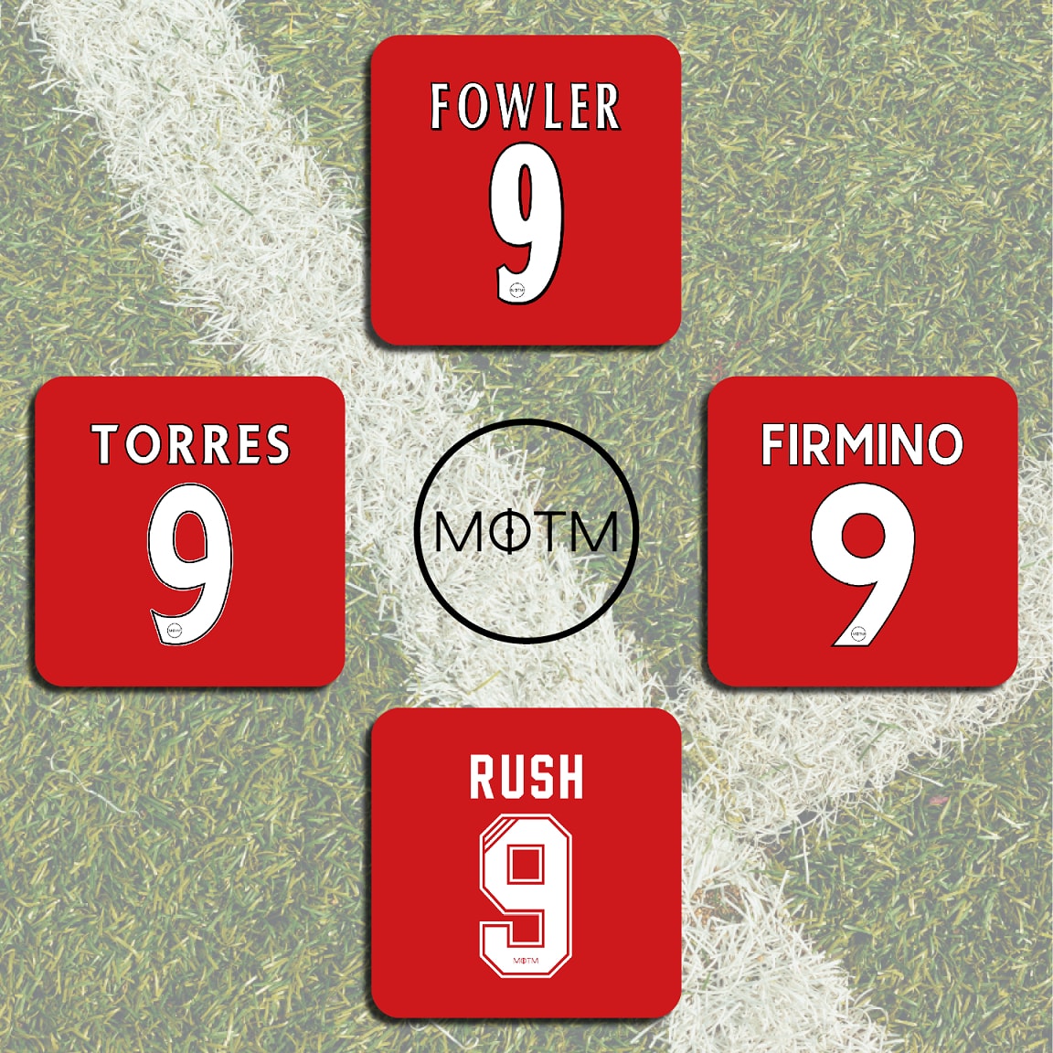 Liverpool Legends Number 9s Football Coasters - Set of 4 MOTM Football ScentiMelti Wax Melts