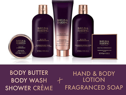 Baylis & Harding Limited Edition Wild Fig & Pomegranate Perfect Pamper Gift Pack - Vegan Friendly - ScentiMelti Home Fragrance, Beauty & Gifts UK