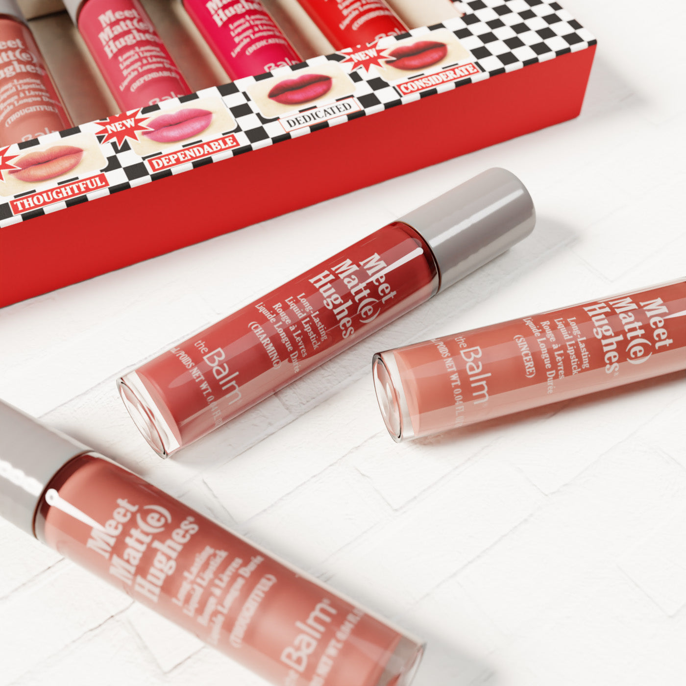 theBalm Meet Matt(e) Hughes Volume 14 Set of 6 Mini Long-Lasting Liquid Lipsticks with 3 New Shades - ScentiMelti Home Fragrance, Beauty & Gifts UK