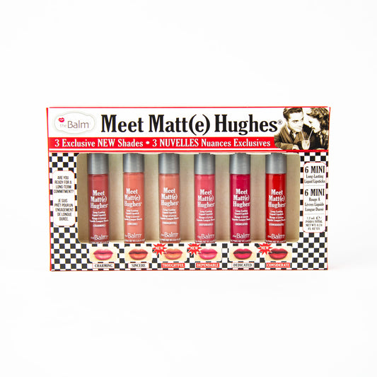 theBalm Meet Matt(e) Hughes Volume 14 Set of 6 Mini Long-Lasting Liquid Lipsticks with 3 New Shades - ScentiMelti Home Fragrance, Beauty & Gifts UK