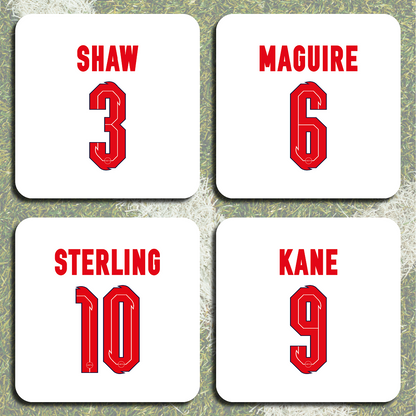 England Euro 2020 Legends Football Coasters - Set of 4 MOTM Football ScentiMelti Wax Melts