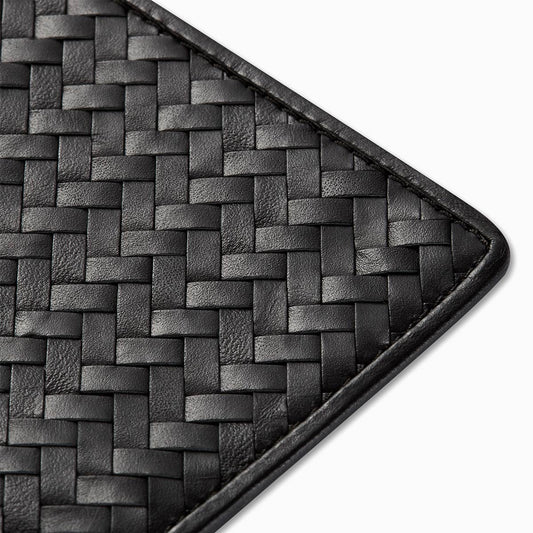 Handwoven Passport Holder, Black: Herringbone Cover | Mantidy®