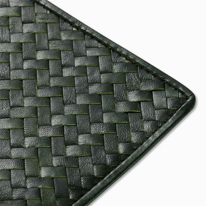 Handwoven Passport Holder, Racing Green: Herringbone Cover | Mantidy®