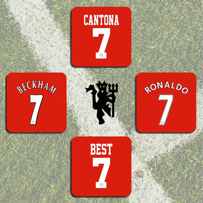 Manchester United Legends 7s Football Coasters - Set of 4 MOTM Football ScentiMelti Wax Melts