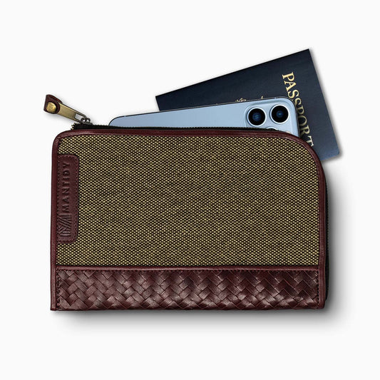 Herringbone Travel Wallet, Bordeaux Red | Mantidy® - ScentiMelti Home Fragrance, Beauty & Gifts UK