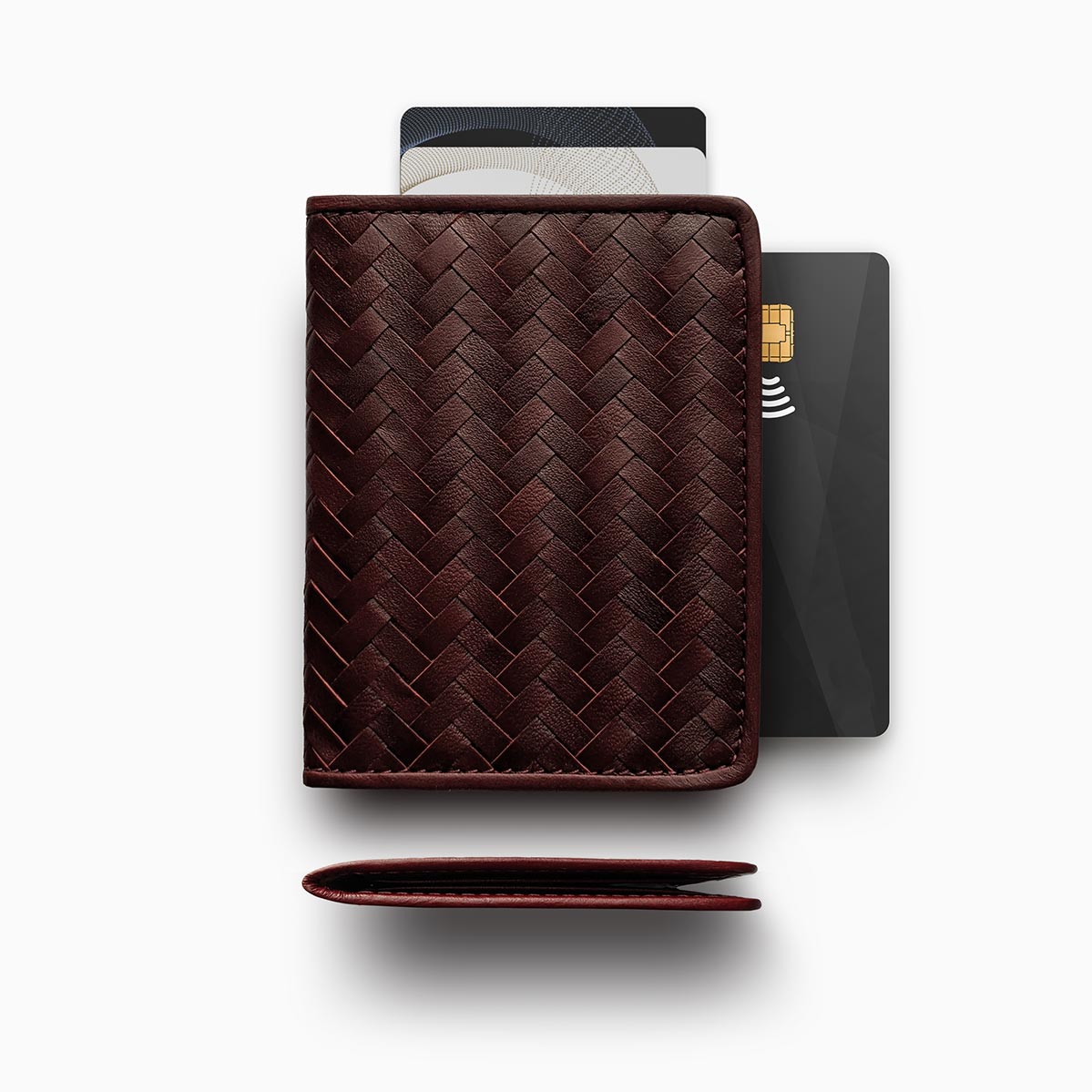 Herringbone Wallet, Bordeaux Red | Mantidy® - ScentiMelti Home Fragrance, Beauty & Gifts UK