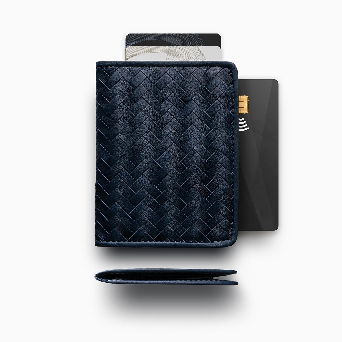 Herringbone Wallet, Navy Blue | Mantidy® - ScentiMelti Home Fragrance, Beauty & Gifts UK