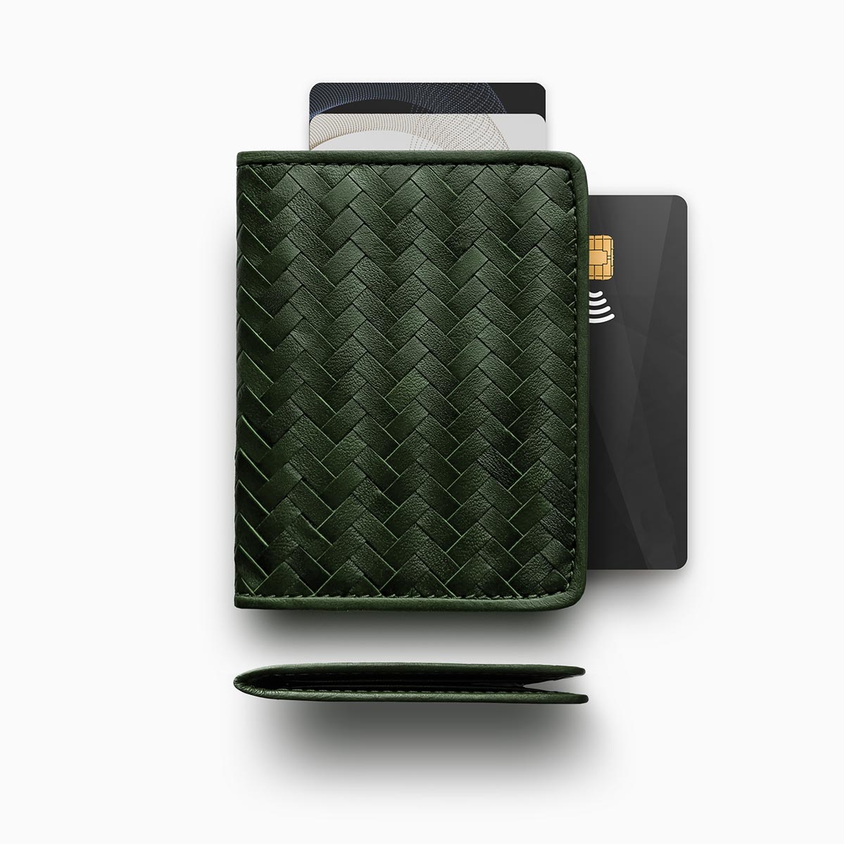 Herringbone Wallet, Racing Green | Mantidy® - ScentiMelti Home Fragrance, Beauty & Gifts UK