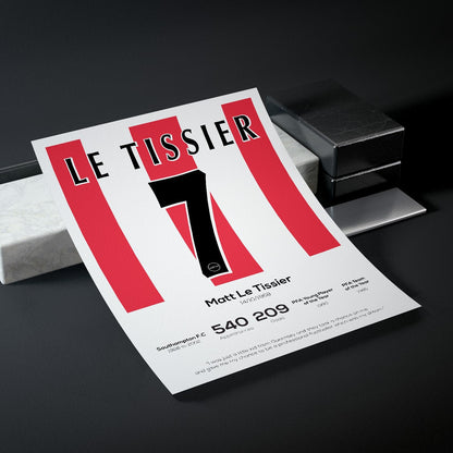 Matt Le Tissier Southampton Legend Stats Print MOTM Football ScentiMelti Wax Melts