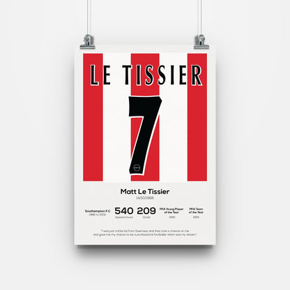 Matt Le Tissier Southampton Legend Stats Print MOTM Football ScentiMelti Wax Melts