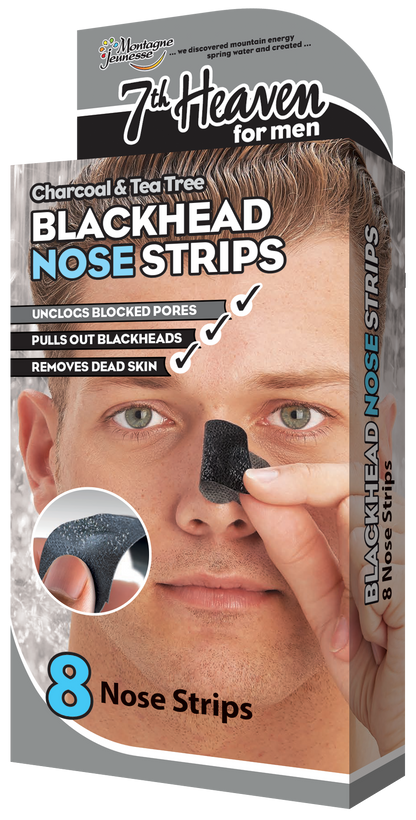 7th Heaven Men's Blackhead Nose Strips - Charcoal & Tea Tree - BOX  (8 x nose strips) Beauty Goddess ScentiMelti Wax Melts