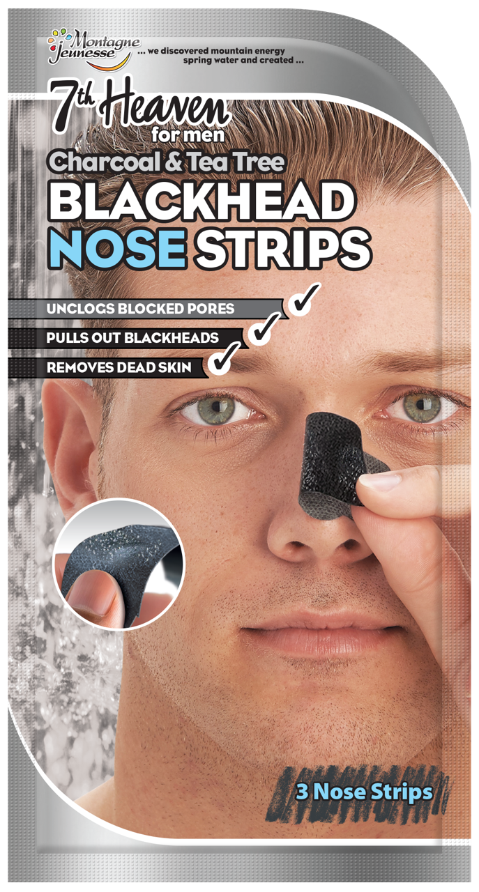 7th Heaven Men's Blackhead Nose Strips - Charcoal & Tea Tree - BOX  (8 x nose strips) Beauty Goddess ScentiMelti Wax Melts