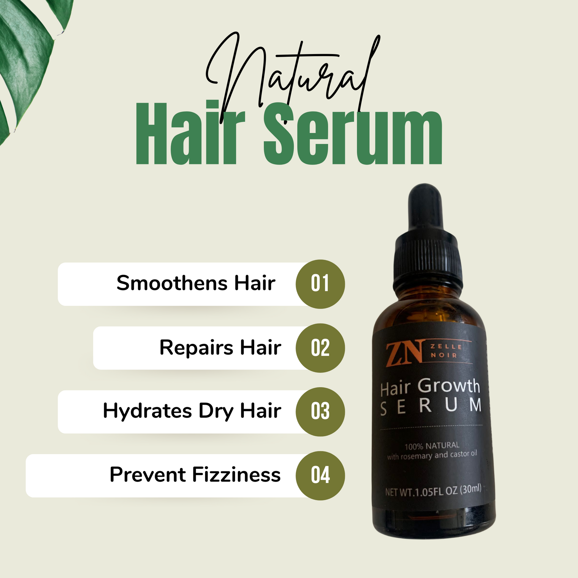 Hair growth serum with rosemary and castor oil Zelle Noir LTD ScentiMelti Wax Melts