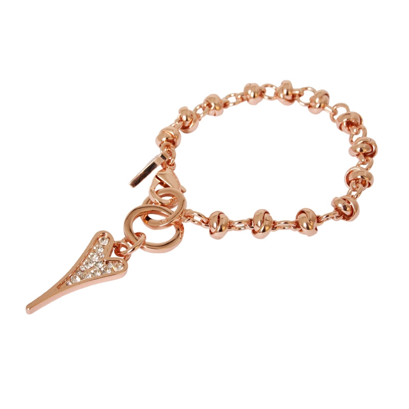 Bracelet RoseGold InterLinked Chain With Diamante Drop Heart missdeeuk ScentiMelti Wax Melts