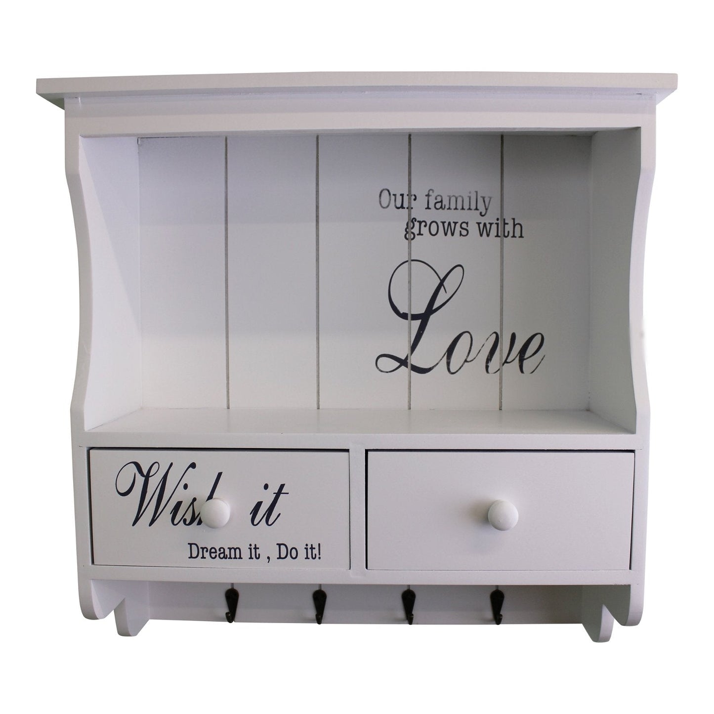 Wall Unit in White with Hooks, Drawers & Shelf Billies Inks ScentiMelti Wax Melts