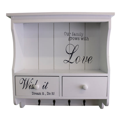 Wall Unit in White with Hooks, Drawers & Shelf Billies Inks ScentiMelti Wax Melts