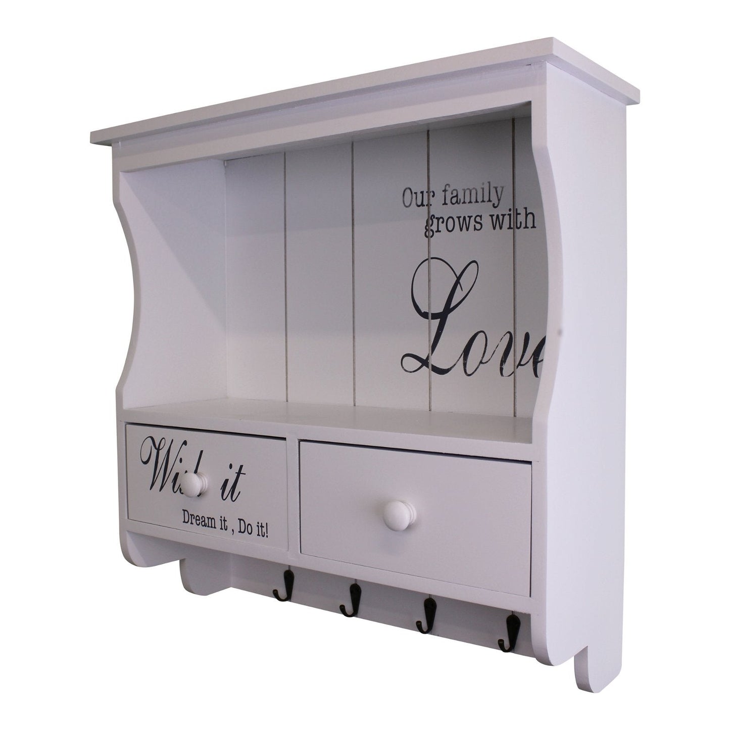 Wall Unit in White with Hooks, Drawers & Shelf Billies Inks ScentiMelti Wax Melts