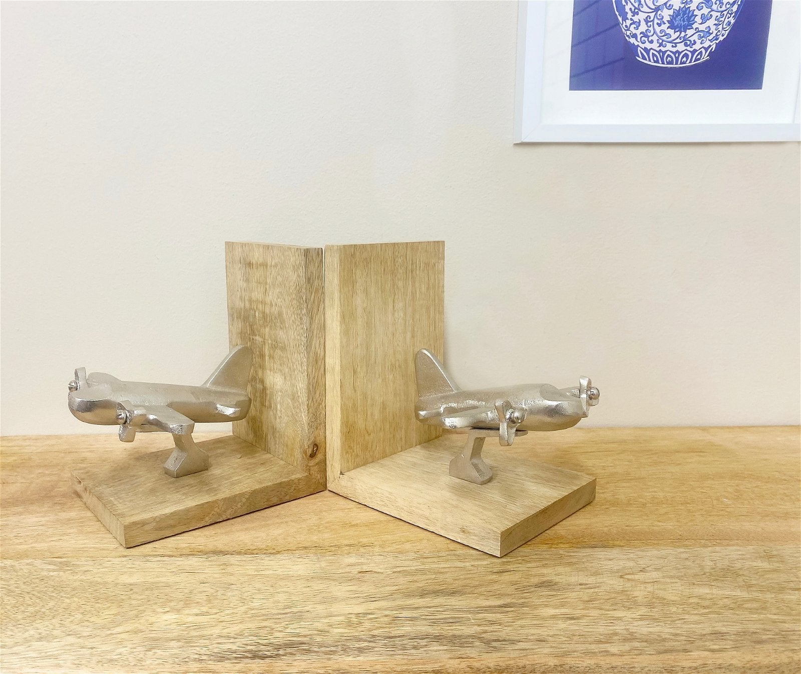 Set of Two Aeroplane Bookends - ScentiMelti Home Fragrance, Beauty & Gifts UK