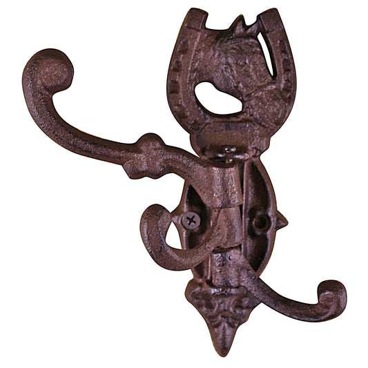 Cast Iron Wall Mounted Rotating Coat Hooks, Horse, 3 hooks Billies Inks ScentiMelti Wax Melts