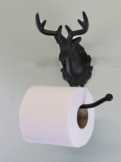 Cast Iron Rustic Toilet Roll Holder, Stag Head Design Billies Inks ScentiMelti Wax Melts