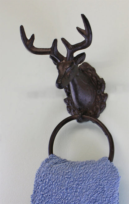 Cast Iron Rustic Towel Ring, Stag Head Design Billies Inks ScentiMelti Wax Melts