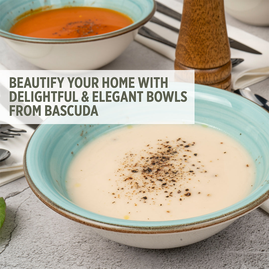 Porcelain Soup-Cereal Bowl Pebble Sea Green 18cm - ScentiMelti Home Fragrance, Beauty & Gifts UK