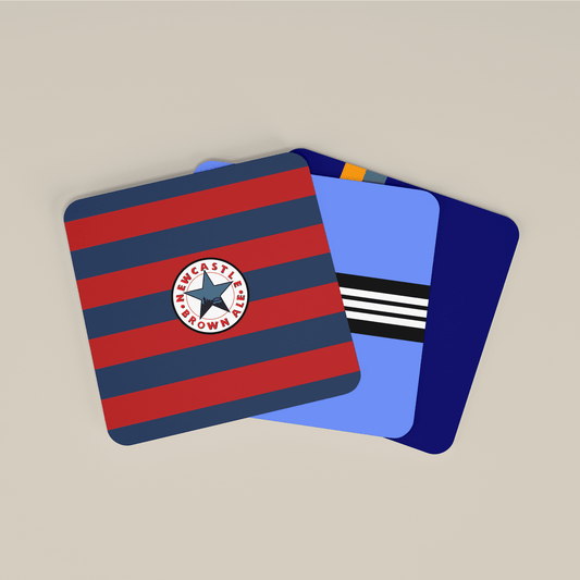 Newcastle United Retro Away Kits Football Coasters - Set of 4 MOTM Football ScentiMelti Wax Melts