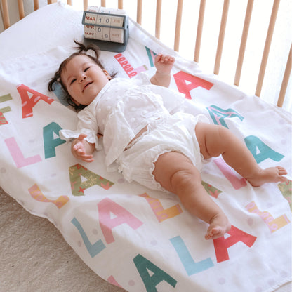 Fa La La La Baby Muslin Swaddle Blanket Christmas New Year geople home & baby london ScentiMelti Wax Melts