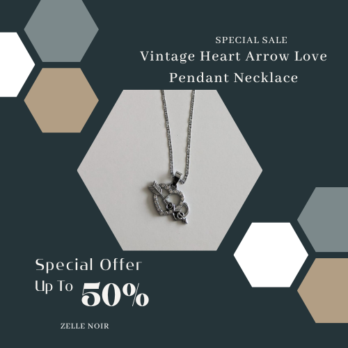 Vintage Heart Arrow Love Pendant Necklace - ScentiMelti Home Fragrance, Beauty & Gifts UK