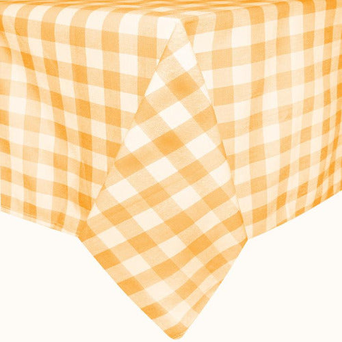 Orange Gingham Check Cotton Table Cloth - ScentiMelti Home Fragrance, Beauty & Gifts UK