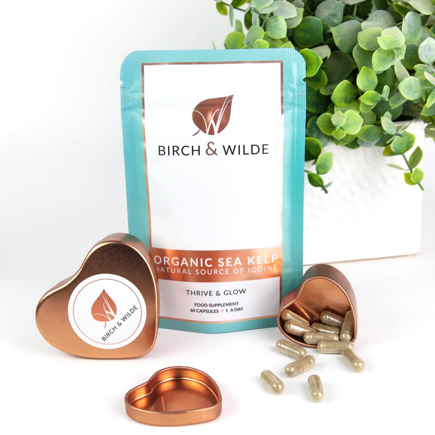 Organic Sea Kelp Supplement Capsules x 60 | Natural Iodine | 2 Month Refill Pouch Birch & Wilde ScentiMelti Wax Melts