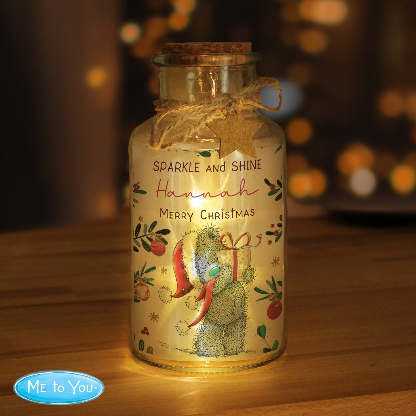 Personalised Me To You Cosy Winter Led Jar - ScentiMelti Home Fragrance, Beauty & Gifts UK