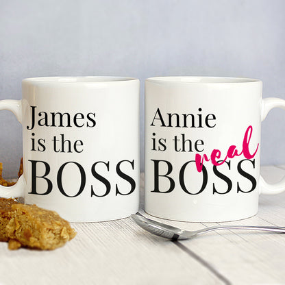 Personalised The Real Boss Mug Set Gifts Finder ScentiMelti Wax Melts